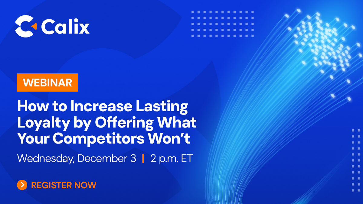 An abstract blue banner for a webinar with text that says How to Increase Lasting Loyalty by Offering What Your Competitors Won't