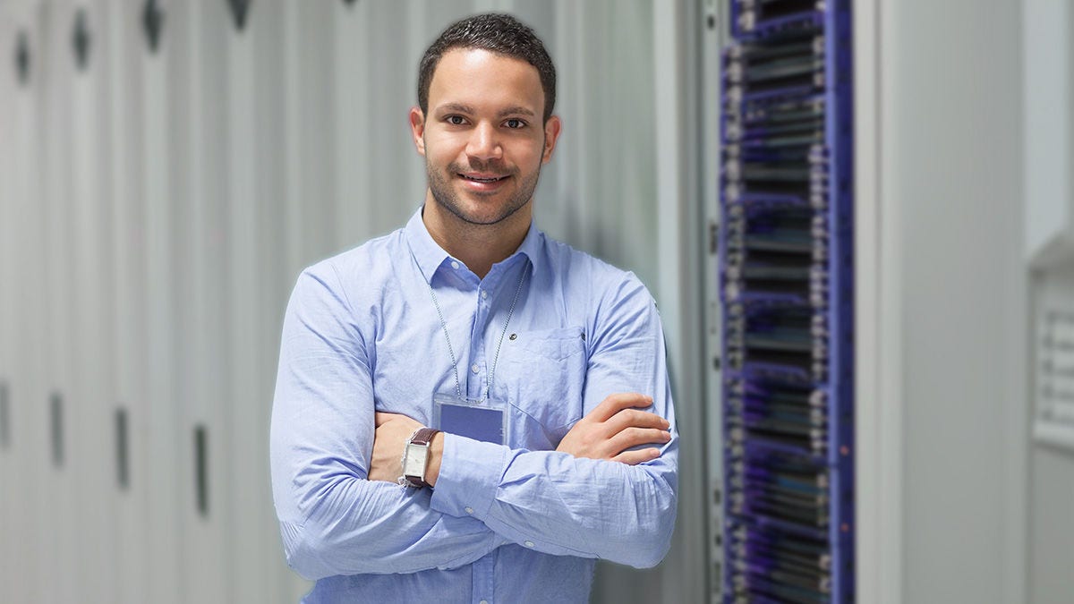 Network engineer smiling