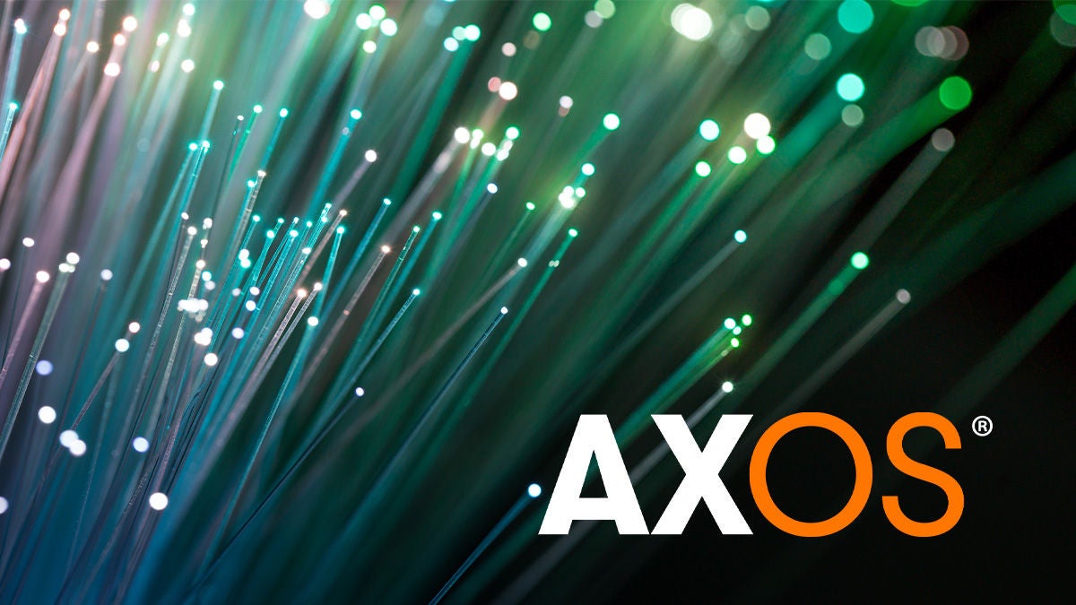 Abstract fiber and AXOS logo