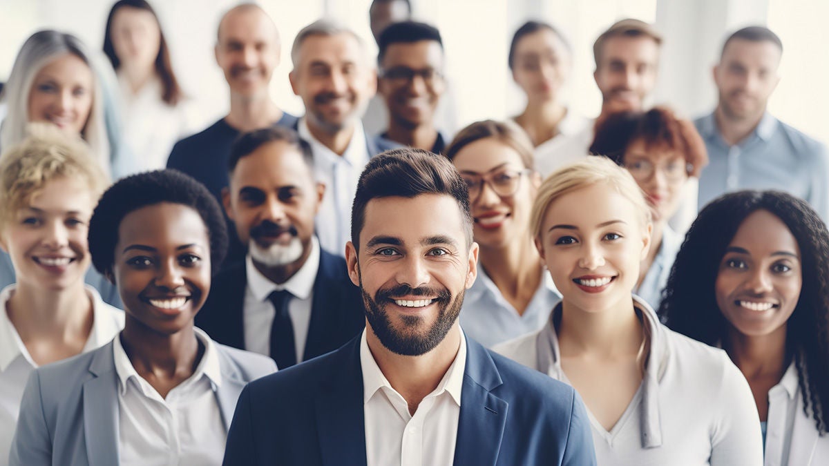 Smiling group of business people