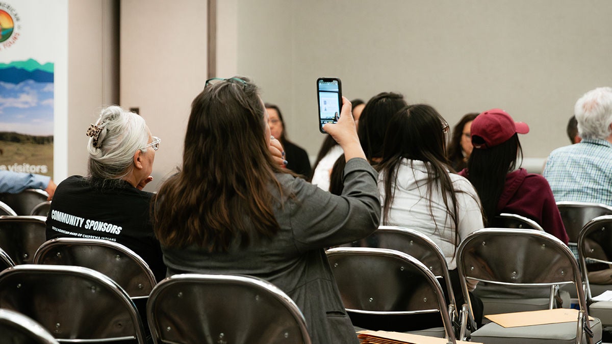 Attendees at a tribal community meeting