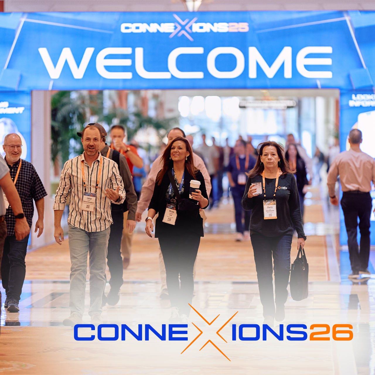 ConneXions event welcome guests walking in