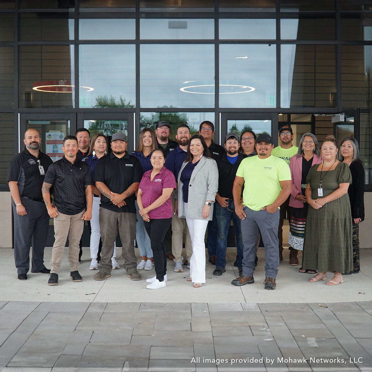 MOHAWK networks staff group photograph at office