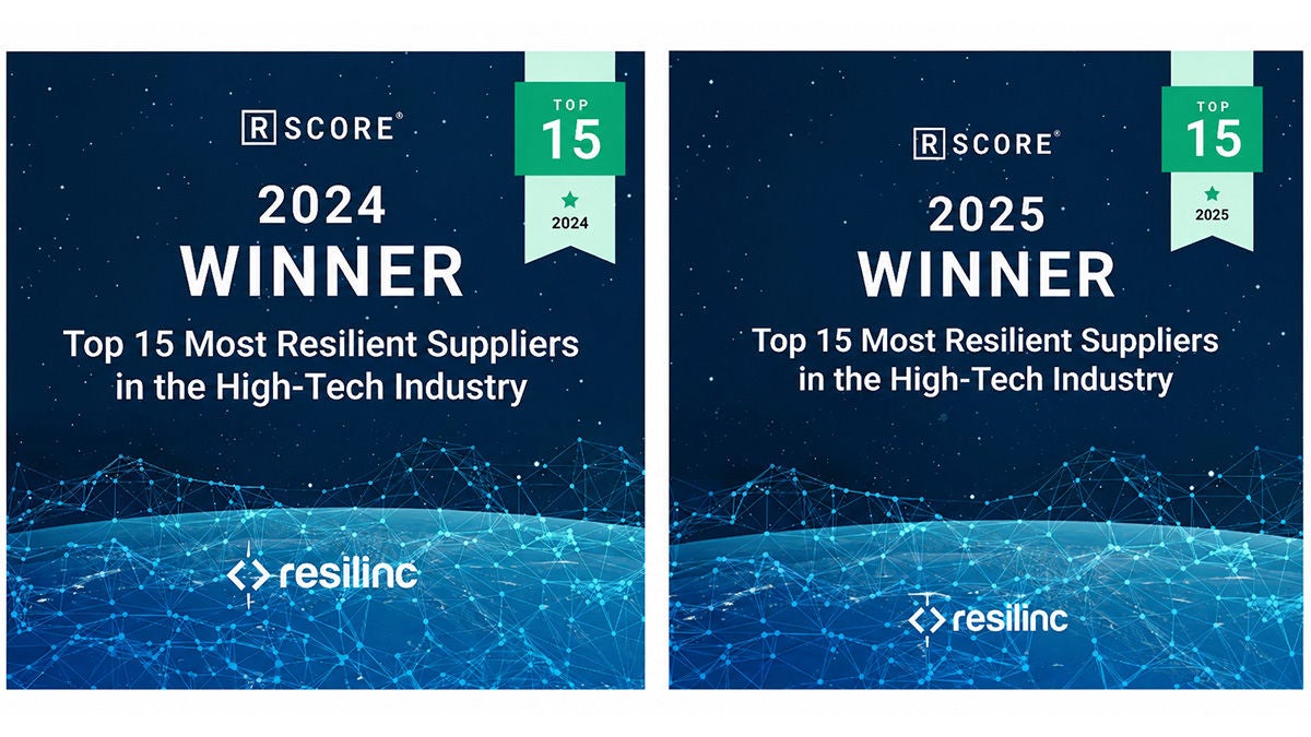 Resilinc Top 15 Most Resilient Suppliers Awards for 2024 and 2025