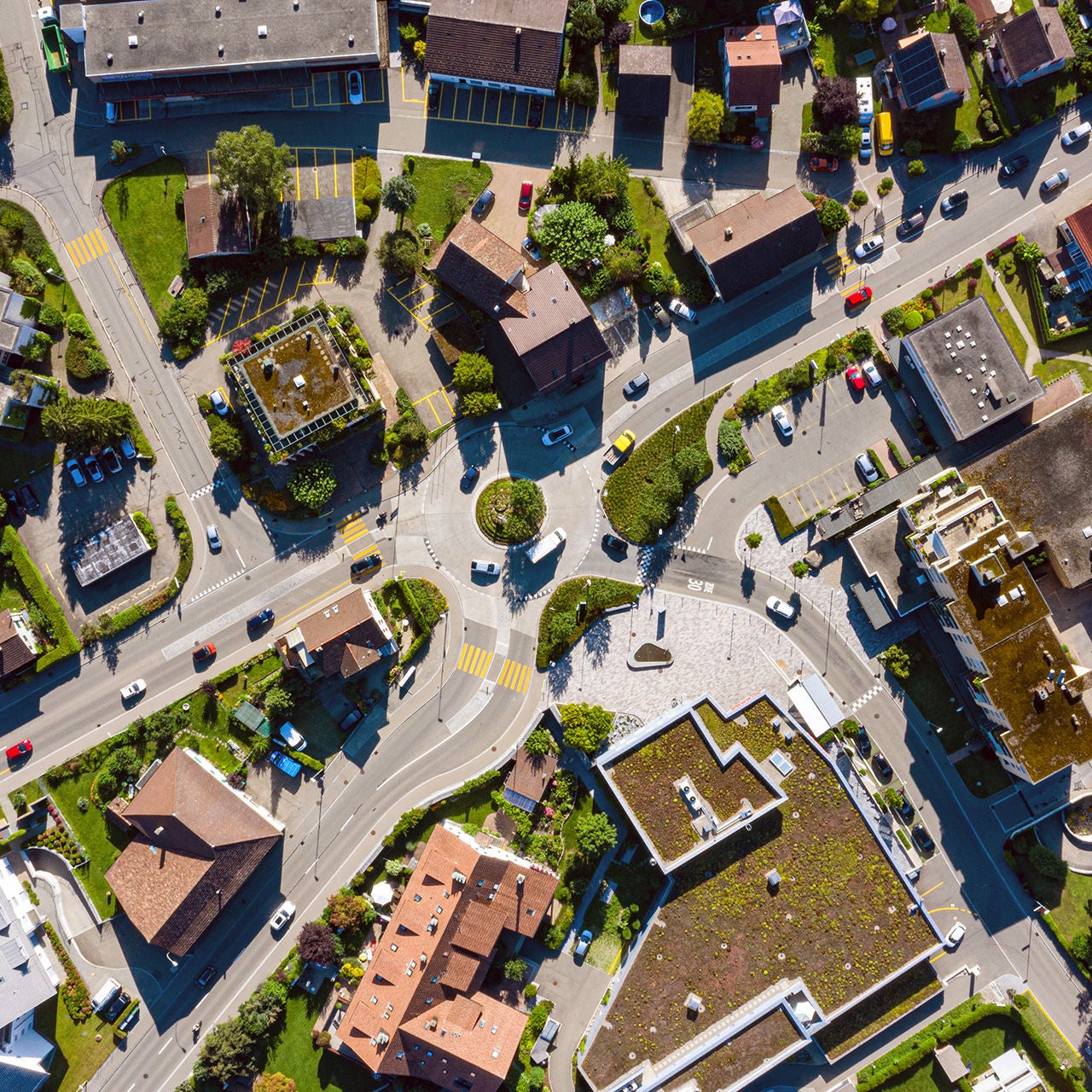 Aerial view of town