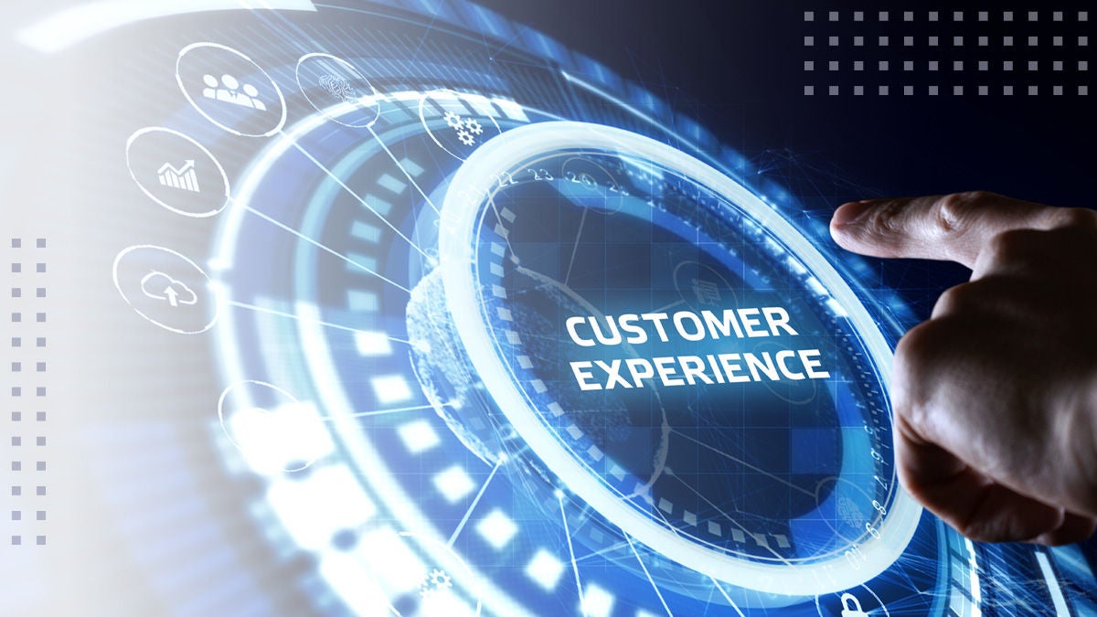 Customer experience, business technology, Internet and network concept on virtual display