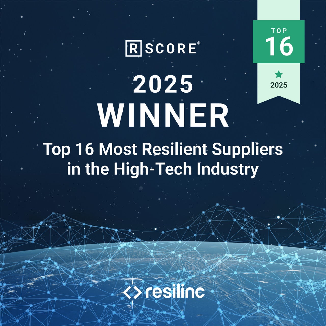 Resilinc 2025 Winner Top 16 award