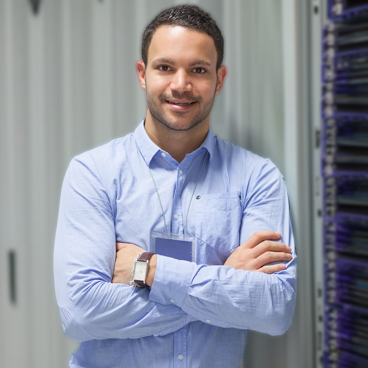 Network engineer smiling