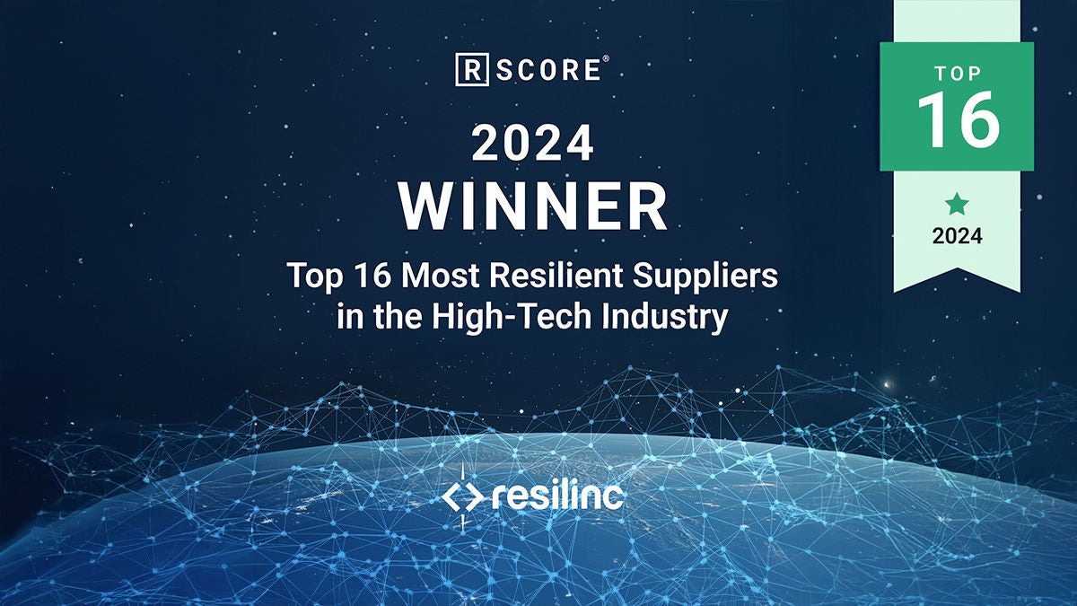 Resilinc 2024 winner of most resilient suppliers